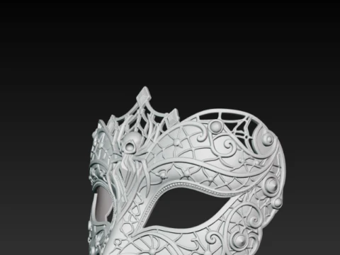 Gothic Spider Skull Masquerade Mask - Dark Web Halloween Cosplay Eyewear 3D STL 3D Print Model