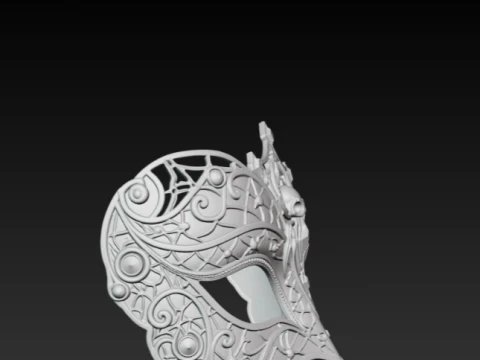 Gothic Spider Skull Masquerade Mask - Dark Web Halloween Cosplay Eyewear 3D STL 3D Print Model