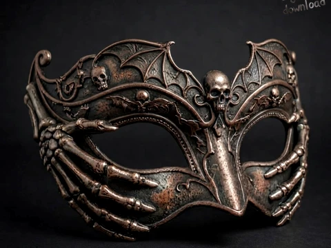 Skeleton Hands Masquerade Mask - Gothic Skull Bat Wing Cosplay Eyewear 3D STL 3D Print Model