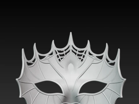 Gothic Spider Web Masquerade Mask - Emerald Gem Dark Spider Cosplay Eyewear 3D STL 3D Print Model