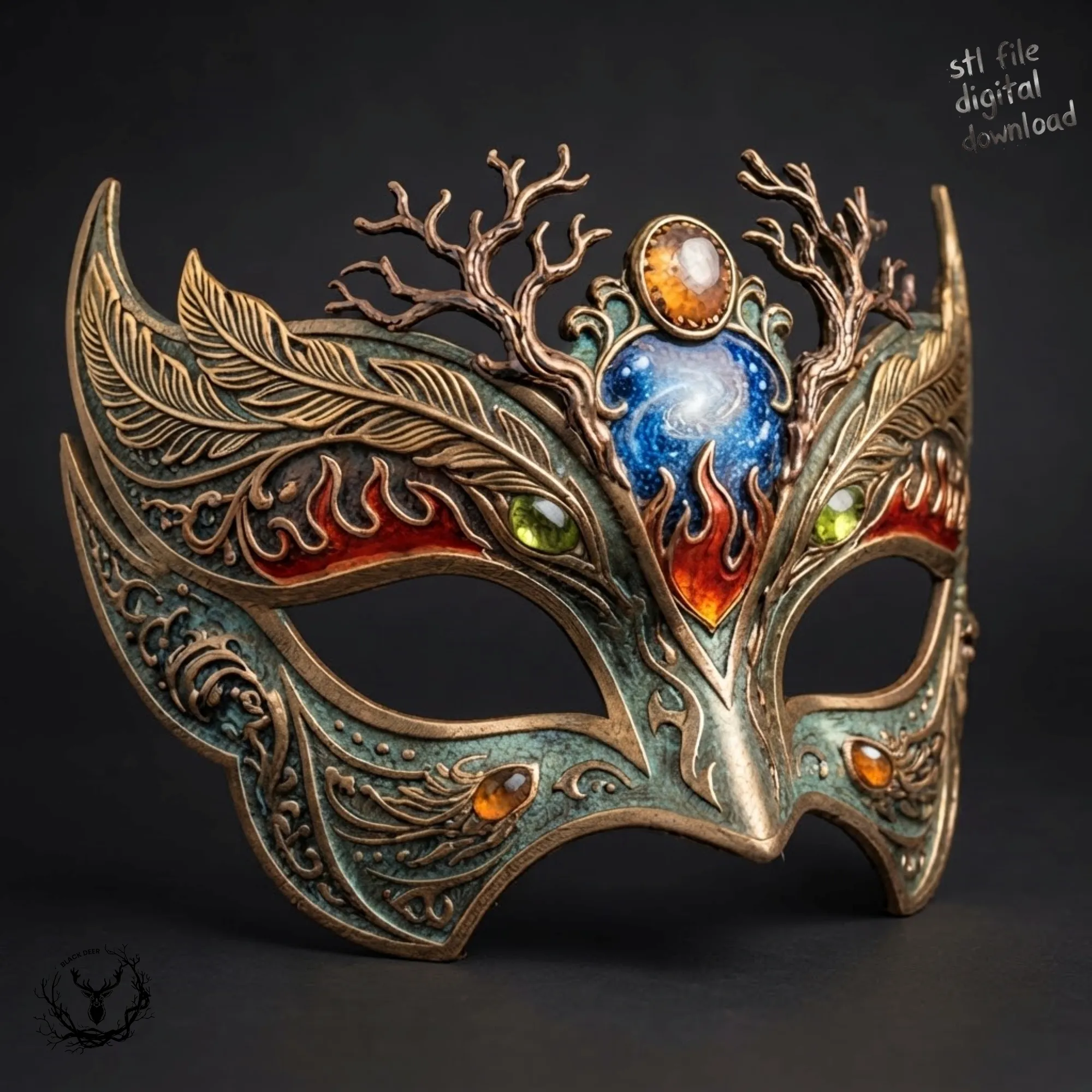 Celestial Alchemist Masquerade Mask 3D STL 3D Print Model .c4d .max .obj .3ds .fbx .stl .blend 