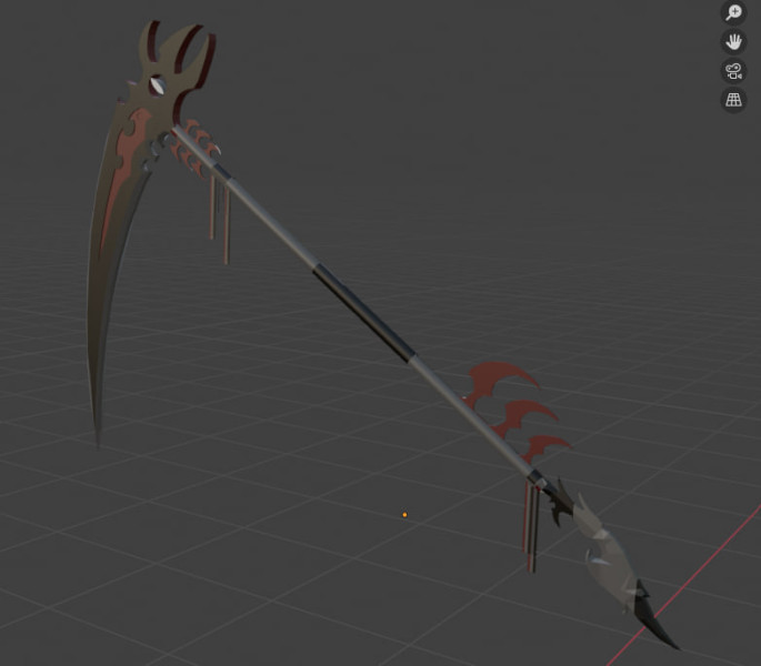 Battle scythe Model 3D .c4d .max .obj .3ds .fbx .stl .blend 