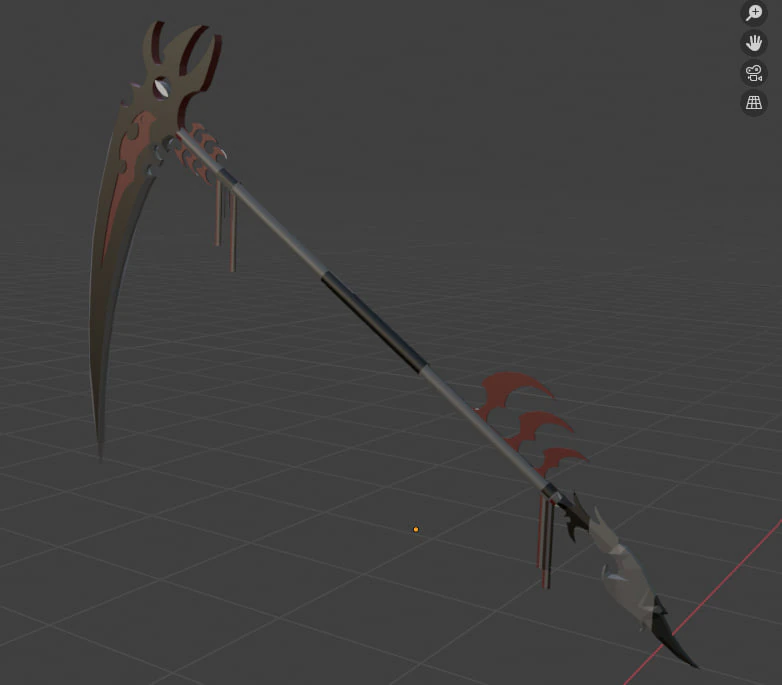 Battle scythe 3D Model .c4d .max .obj .3ds .fbx .stl .blend 