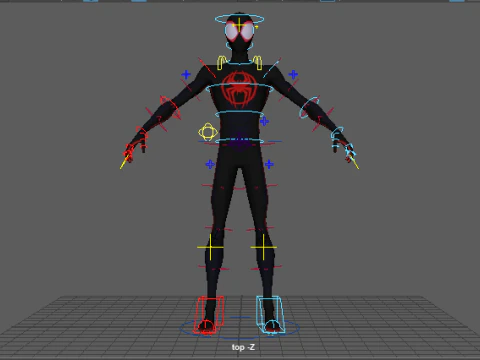Spiderman Miles Morales Rigged with Textures 3D Model