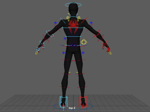 Spiderman Miles Morales Rigged with Textures 3D Model