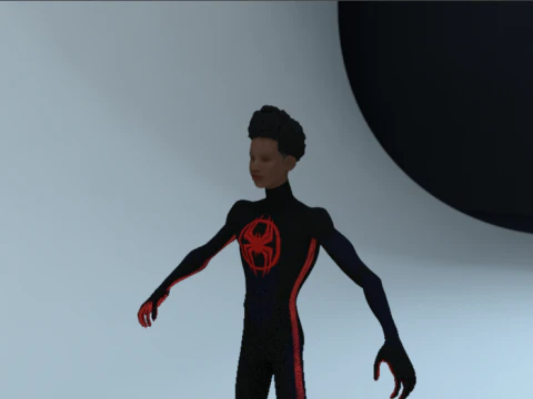 Spiderman Miles Morales Rigged with Textures 3D Model