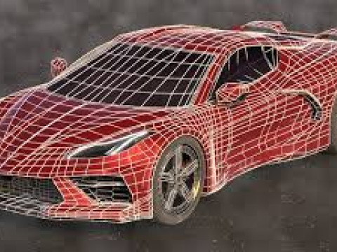 Chervolet Corvette C8 Stingray with Textures 3D Model