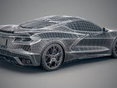 Chervolet Corvette C8 Stingray with Textures 3D Model