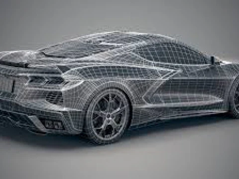 Chervolet Corvette C8 Stingray with Textures 3D Model