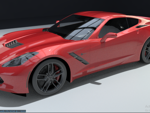 Chervolet Corvette C8 Stingray with Textures 3D Model