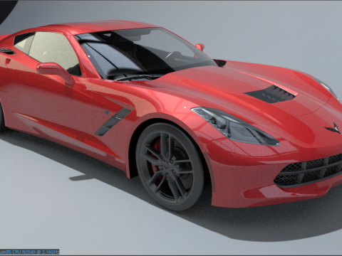 Chervolet Corvette C8 Stingray with Textures 3D Model