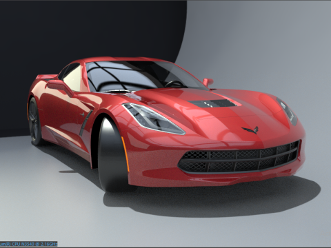 Chervolet Corvette C8 Stingray with Textures 3D Model