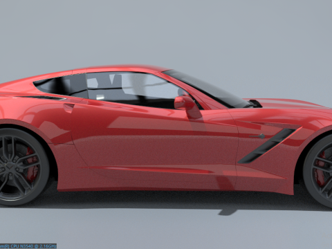 Chervolet Corvette C8 Stingray with Textures 3D Model