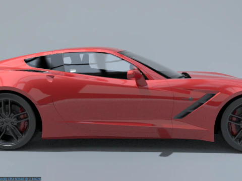 Chervolet Corvette C8 Stingray with Textures 3D Model