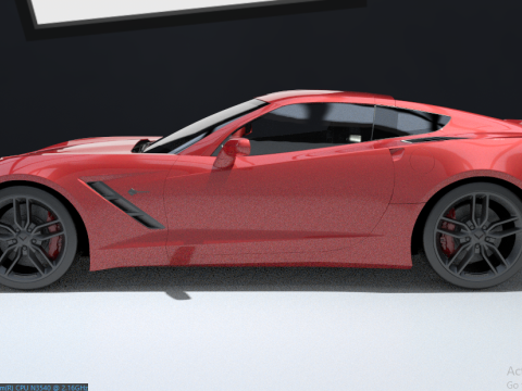 Chervolet Corvette C8 Stingray with Textures 3D Model