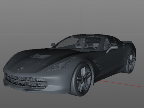 Chervolet Corvette C8 Stingray with Textures 3D Model