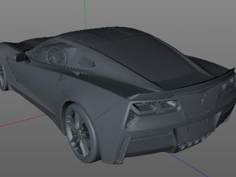 Chervolet Corvette C8 Stingray with Textures 3D Model