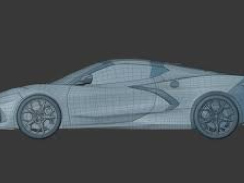 Chervolet Corvette C8 Stingray with Textures 3D Model