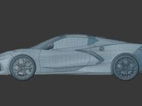Chervolet Corvette C8 Stingray with Textures 3D Model