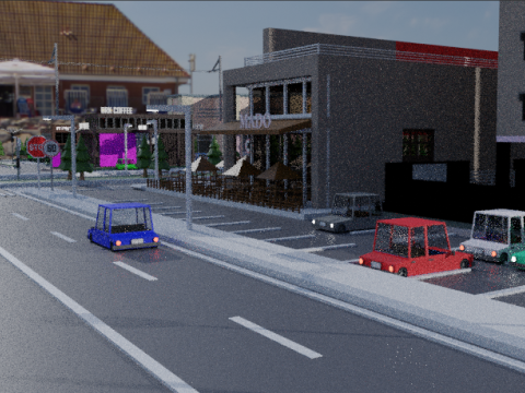 Low Poly City with Textures 3D 모델
