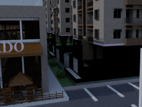 Low Poly City with Textures 3D 모델