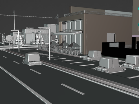 Low Poly City with Textures 3D 모델