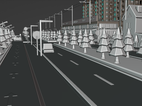 Low Poly City with Textures 3D 모델