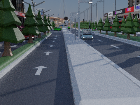 Low Poly City with Textures 3D 모델