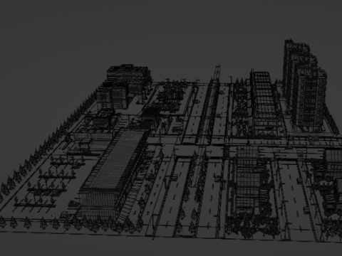 Low Poly City with Textures 3D 모델
