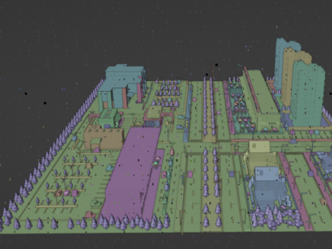 Low Poly City with Textures 3D 모델
