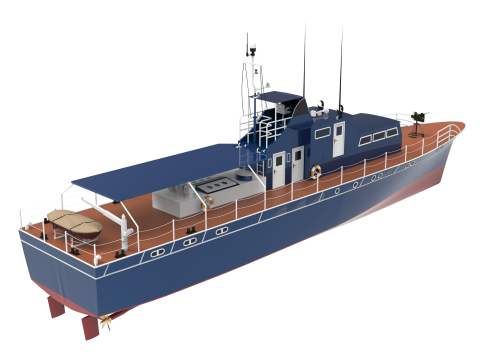 Fast Patrol Boat Vintage 3D 模型