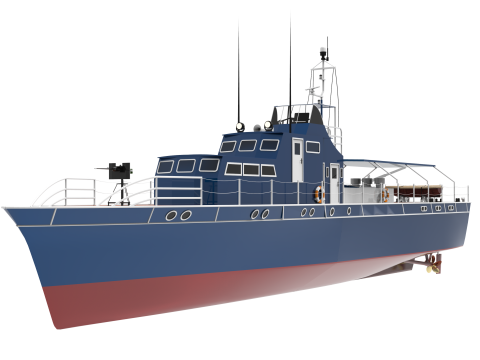 Fast Patrol Boat Vintage 3D Model