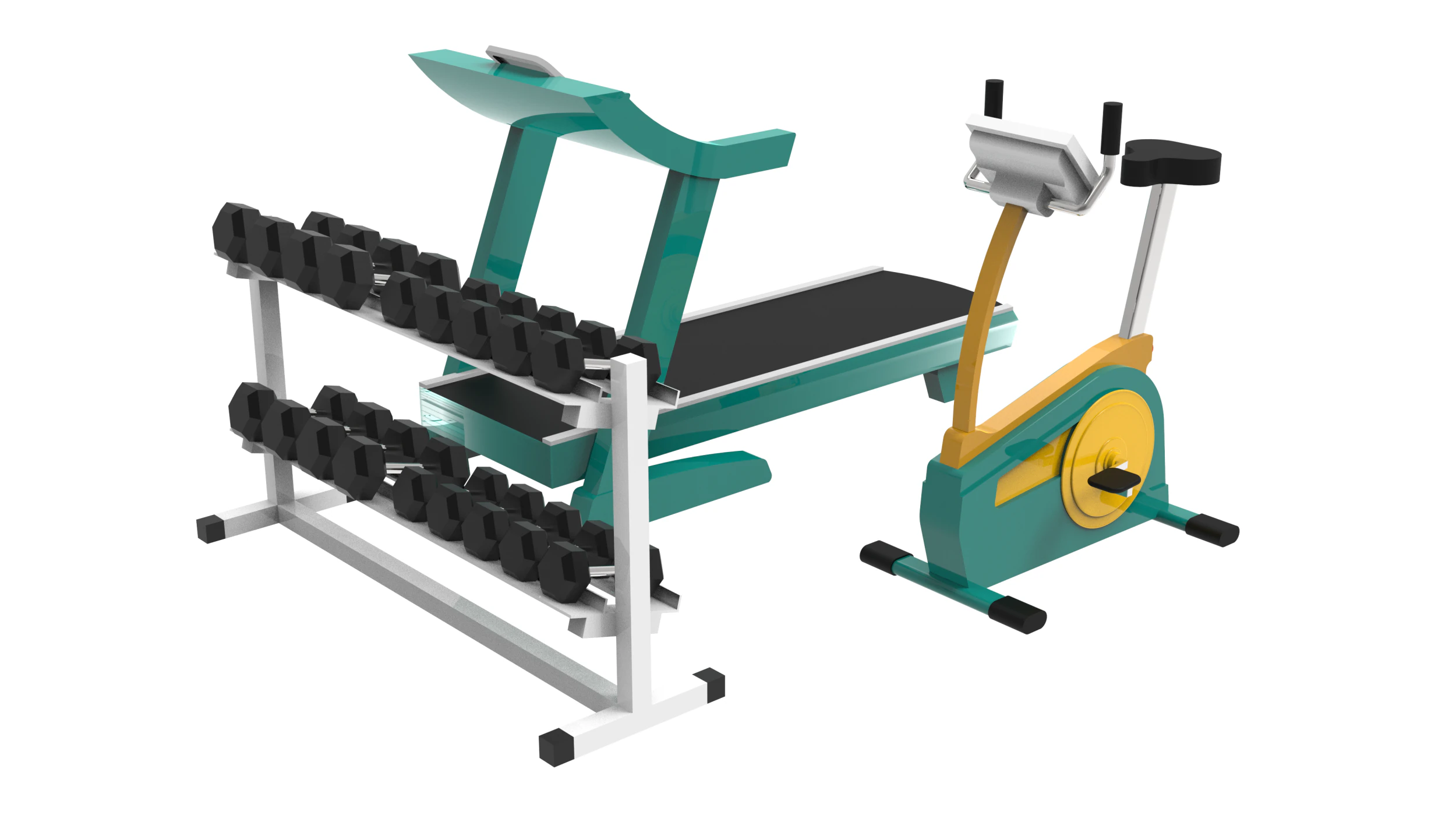 GYM Set 3D Model .c4d .max .obj .3ds .fbx .stl .blend 