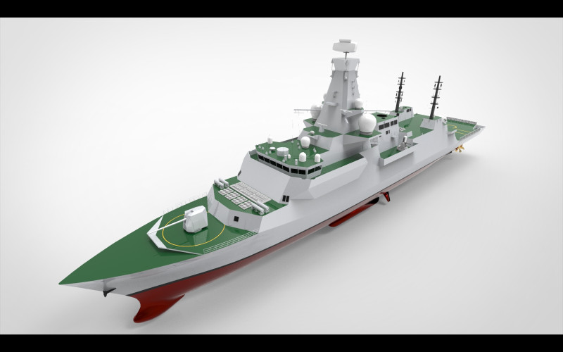 Fregate anti submarine 3D Model .c4d .max .obj .3ds .fbx .stl .blend