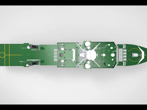 Fregata antisubmarina Modelo 3D