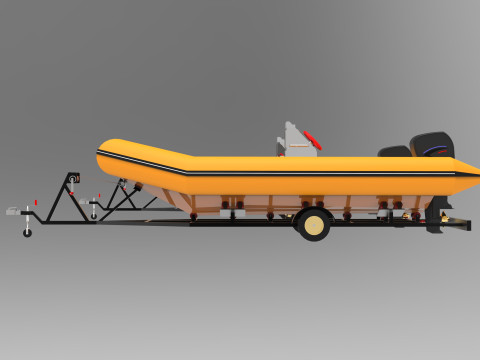 Rimorchio per barche Modello 3D