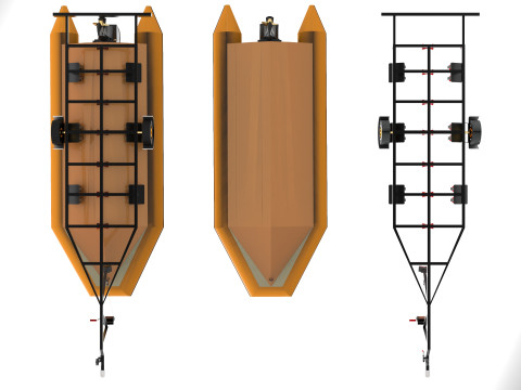 Rimorchio per barche Modello 3D