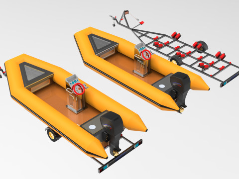 Rimorchio per barche Modello 3D