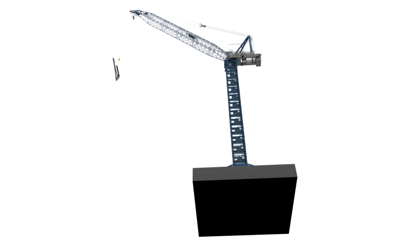 Башенный кран 3D Модель .c4d .max .obj .3ds .fbx .stl .blend 