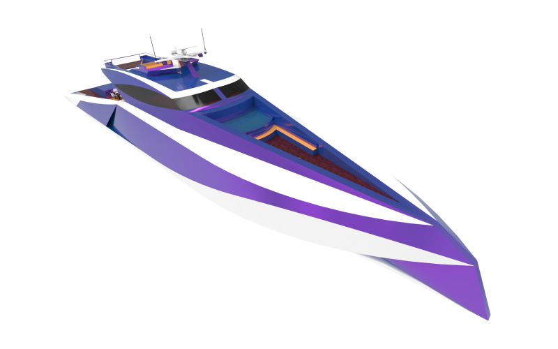 Fast Luxury Yacht 3D Model .c4d .max .obj .3ds .fbx .stl .blend 