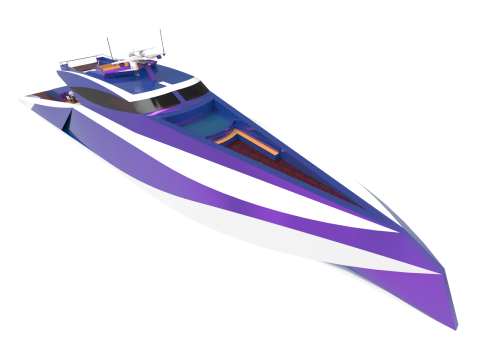 Schnelle Luxusyacht 3D Modell