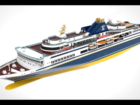 Luxury Cruise Ship 3D Model