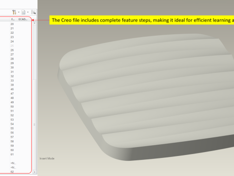 Industrial Design Creo 3D Wave-shaped pattern with multiple ridgelines Modèle 3D