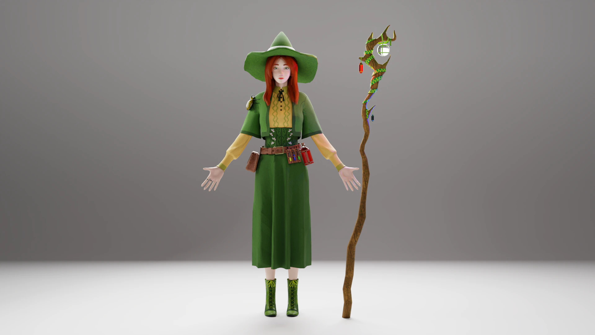 Forest Witch 3D Model .c4d .max .obj .3ds .fbx .stl .blend 