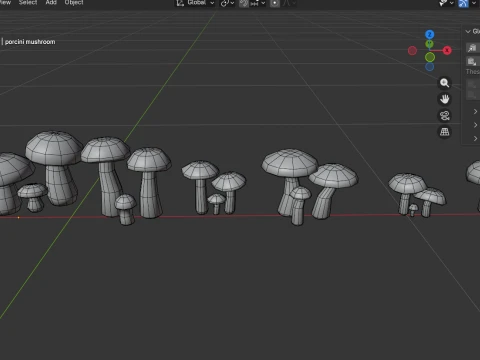 Stylized Low Poly Mushroom Models 3D Model