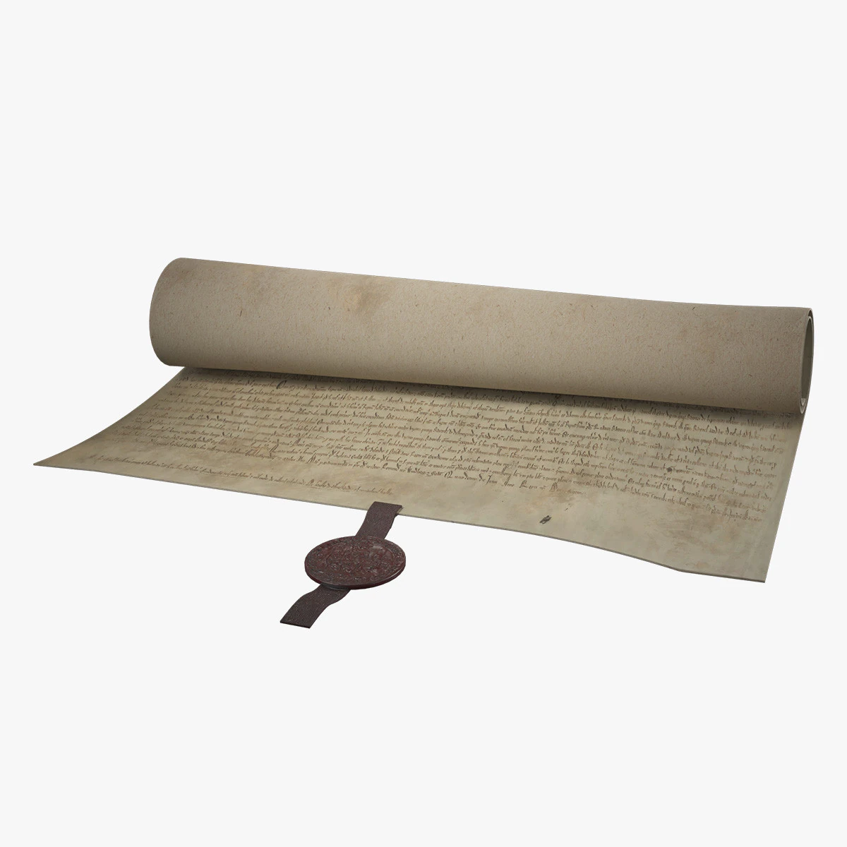 Magna Carta Scroll 3D Model .c4d .max .obj .3ds .fbx .stl .blend 