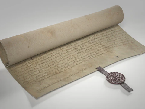 Magna Carta Scroll 3D Model