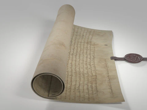 Magna Carta Scroll 3D Model