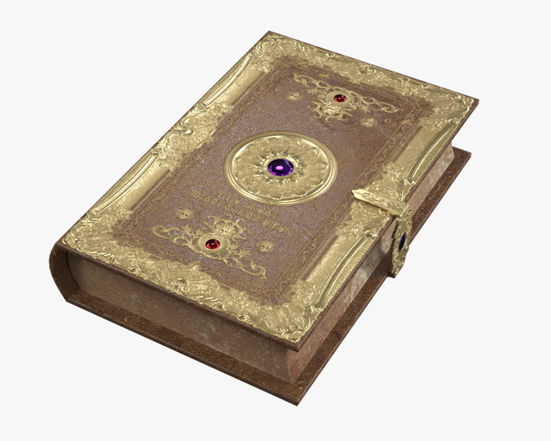 Magic Spell Book 3D Модель .c4d .max .obj .3ds .fbx .stl .blend