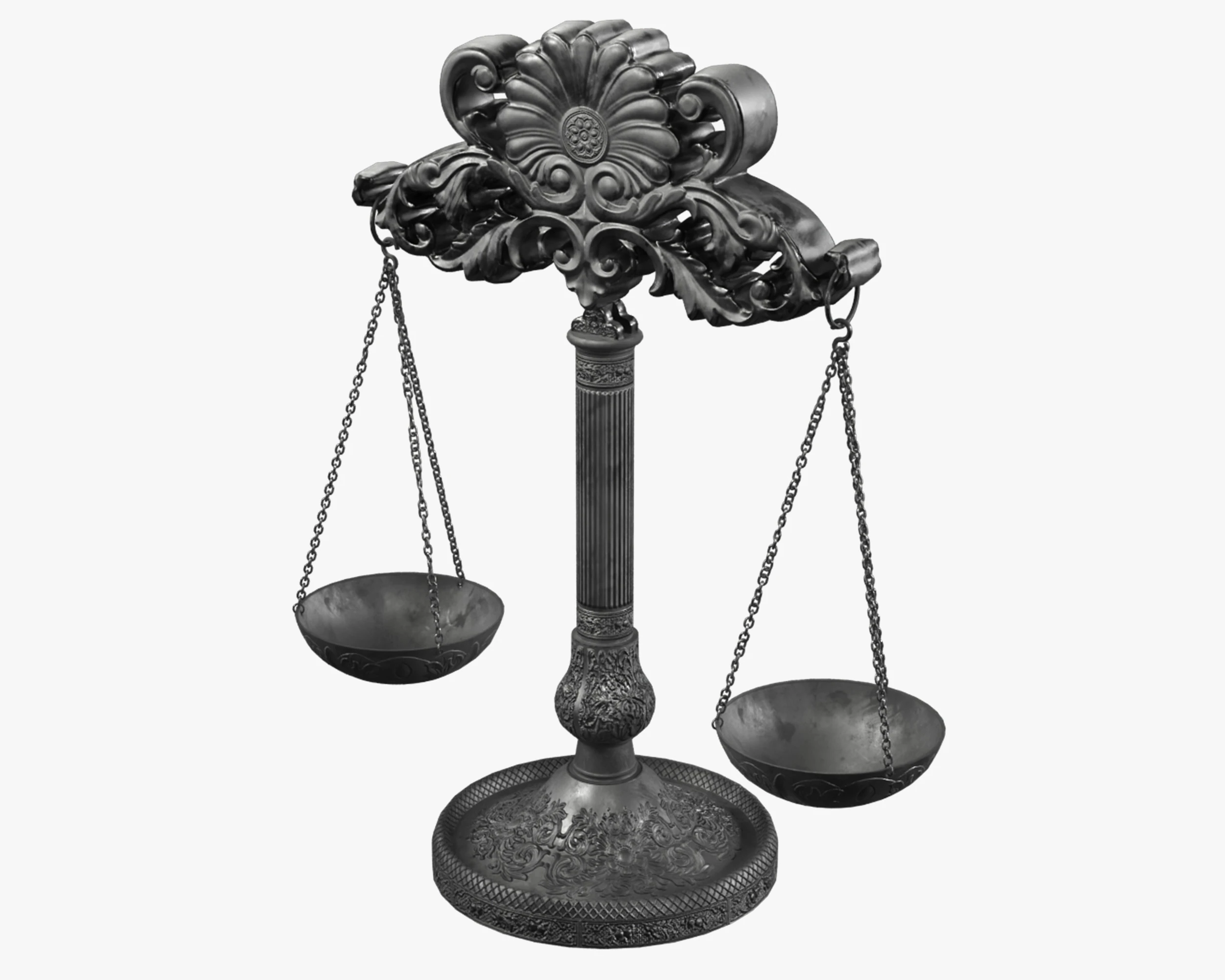 Vintage Balance Scales 3D Model .c4d .max .obj .3ds .fbx .stl .blend 